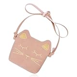 Dokeno Kinder Umhängetasche Mädchen, Rosa Mini Taschen Handtasche PU Leder Prinzessin Mini Taschen Süße Katze Kleine Schultertasche für Kinder kleine Mädchen