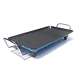 Tischgrill Elektrisch,1350W Bbq Grill Elektrogrill Temperaturregler Elektro Gartengrill Balkongrill 40 X 23 CM,Unglaublich Vielseitig Für Fleisch, Gemüse, Fisch und Bratgerichte