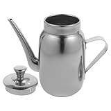 Cabilock Filterrückstandsöltopf Ölauslauf Sauce Flasche Entsafter Ölsprühflasche Ölspendertrichter Küchenversorgung Haushaltsölbehälter Küchenbehälter Essigflaschen Rostfreier Stahl Silver