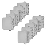 REV Verteilerkasten 10x, 12-fach Abzweigkasten-Verteilerdose 85x85x37mm IP54, grau