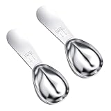 Nogeqi 2 Stück Edelstahl Dosierlöffel 15 Ml, Kaffeelöffel Portionierer, Messlöffel Kaffeedosierlöffel Mit Kurzem Stiel, Kaffeemesslöffel Kaffeelot Langlebiger Für Kaffee, Losen Tee, Zucker (Silber)