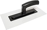 HAROMAC Glättekelle Made in Germany, aus ABS-Kunststoff, 280x140x3mm, graues Blatt & Schwarze Stütze, Profiqualität, Glätter, Traufel, Glättescheibe