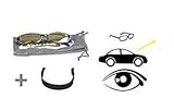 Nachtsichtbrille Anti-Glanz Fahren Brillen Kontrast-Brille Nachtfahrbrille + Sportband