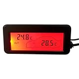 Zestivra Digitales Thermometer Fürs Auto,Digitales Auto-Thermometer Innen Außentemperatur 12-V-LCD-Display Innen- Und Außentemperaturmesser Für LKW Und Auto