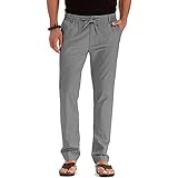 Generisch Chino Hose Herren Baumwolle Golfhose Regular Fit Anzughose mit Gummizug Einfarbig Freizeithose Sommer Business Anzughosen Leichte Stoffhose Golf Hosen Freizeit Sommerhose Grau M