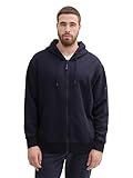TOM TAILOR Herren 1044808 Plussize Basic Sweatjacke mit Kapuze, 10668-Sky Captain Blue, 5XL Grande Taille