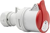 Brennenstuhl CEE-Steckdose 4-polig für den Außenbereich, Industrie-Steckdose CEE 400 V/16 A mit Deckel, schraubbare Anschlusstechnik, Verwendung auf Baustellen, Camping, IP44, 16 A