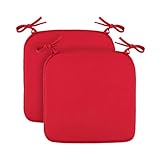 Bestlivings Sitzkissen (2er Pack/Bordeaux) Stuhlkissen mit Haltebändern 38cm x 38cm - Öko-Tex Zertifiziert - Sitzauflage Uni, Canvas Stuhlauflage