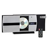 Bennett & Ross Ålesund Vertikal Stereoanlage - HiFi Microanlage mit CD-Player, MP3, UKW-Funktion, USB und Bluetooth mit NFC - Standaufstellung oder Wandmontage - Fernbedienung - Silber