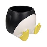 Nybhyjka Pflanzgefäß aus Kunstharz, Dekoration für Pflanzen, Pinguin, Tier, Keramik, Pinguin-Form, Topf, 3D-Design, bedruckt, kreative Vase, Innendekoration, transparent, für den Innenbereich