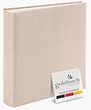 goldbuch 31605 Fotoalbum Summertime Trend 2, Fotobuch mit 100 weißen Seiten mit Pergamin Trennblätter, Foto Album mit Leinen Einband, bis zu 600 Bilder, Hochwertiges Papier, Beige, 30 x 31 cm