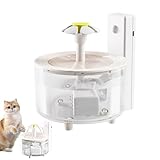 Drahtloser Katzenwasserbrunnen,Katzenwasserbrunnen Kabellos Katzenbrunnen zum Trinken 53Oz/1,5L | Wasserspender, leise, große Kapazität, mit Bewegungssensor für Katzen, Hunde, Welpen, Haustiere