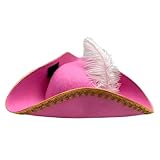 LOVIVER Piratenhut Erwachsene Halloween Distressed Dress up Bequemer Buccaneer Hut, Rosa