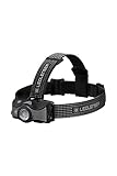 Ledlenser MH7 Outdoor Stirnlampe LED, Schwarz/Grau, aufladbar mit Akku, 600 Lumen, fokussierbar, Leuchtdauer bis 60h, Rotlicht, 2xAA Batteriebetrieb möglich, Transportsperre, Kopflampe