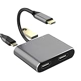 Lerpwige Hochleistungs-USB-C-Hubs, zwei HDMI2.0-4K-Ausgänge mit Stromversorgung und USB-3.0-Anschluss für Büro und Gaming