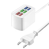 Leloco 6-Port USB Ladegerät Mehrfach-Ladestation, Tragbarer USB Ladeadapter für Reisen, Zuhause & Büro – USB Ladehub für Smartphones, Tablets & weitere Geräte