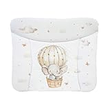 Ceba Baby® weiche Wickelauflage 75x72 cm - Baby Wickelunterlage - Wickeltischauflage für Junge und Mädchen - Wasserdicht, abwaschbar - OEKO-TEX® Standard 100 - Made in EU - Elefant im Ballon
