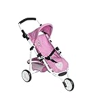 Bayer Chic 2000 - Puppenbuggy Lola, Jogging-Buggy, Puppenjogger, Puppenwagen, Jeans pink, 612-62