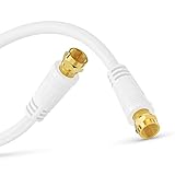 Perfect SAT-Kabel, Antennen-Kabel, Koaxial-Kabel, F Stecker auf F Stecker, 1,00 m, weiß