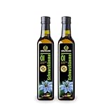 Kräuterland Schwarzkümmelöl 2X500ml (1Liter), gefiltert, schonend kaltgepresst - reich an THYMOCHINON (Thymoquinon) - Frischegarantie: täglich mühlenfrisch direkt von unserer hessischen Ölmühle