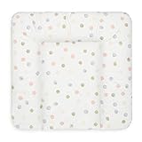 BONKY® Wickelauflage 75x72 cm - weiche Wickelunterlage - Baby Wickeltischauflage - Wasserdischt - Abwaschbar - Made in EU - 100% Oeko TEX - Farbige Punkte