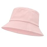 Durio Sonnenhut Kinder Fischerhut Sonnenhut Baby Mit Breiter Krempe Sonnenhut Baumwoll Faltbar für Mädchen Jungen Rosa M