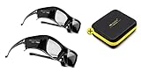 Hi-SHOCK DLP Pro 2X 7G Black Diamond | DLP Link 3D Brillen kompatibel mit DLP Beamer Acer, BenQ, Optoma, Viewsonic, Anker, Infocus, NEC, Vivitec, Largo | inkl. Dualcase