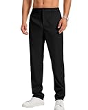 LVCBL Hose Herren Straight Fit Business Hose Chino Herrenhose Stretch Stoffhose Schwarz XL
