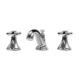 DAHAD Wasserhahn Bad 3 Loch, Doppelgriff 3-Loch-Waschtischarmatur mit mit Auslauf im Wabenstil, Warm- und Kaltwasser-Mischbatterie für Badezimmer, Küchen, Duschen, Waschbecken, Silber