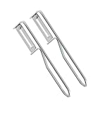 Fackelmann | Universaler Sparschäler/Pendelschäler 2er Set | Edelstahl/Chrom | ideal für Spargel, Obst und Gemüse