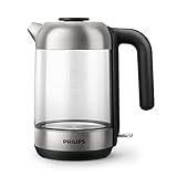 Philips 5000 Series Wasserkocher – 1,7L, Blaues Sensorlicht, 360°-Basis, Mikro-Sieb-Filter, Flaches Heizelement, Abnehmbarer Deckel, Schnelles Aufkochen, Energiesparend, Sicheres Design (HD9339/80)