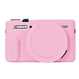 Easy Hood G7X2 Kameratasche, Kamera Hülle für Canon G7 X Mark II Digitalkamera, Weiches Silikon Schutzhülle Kameragehäuse Skin Sleeve für Canon G7X II Kamera, Rosarot