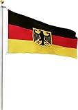 normani Aluminium Fahnenmast 6,20-6,80-7,50-8,00 oder 9,00 m Höhe inkl. Deutschlandfahne Farbe Deutschland mit Adler Größe 7.50 Meter