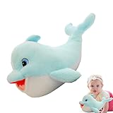 Genérico Delfin-Spielzeug – Taillenkissen mit Delfin-Tier, Schlafkissen in Tierform, Kuschelkissen, gefülltes Delfinkissen für Kinder, 35,6 cm