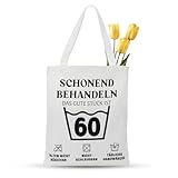 Cunegra 60 Geburtstag Frau Stofftasche, Geschenke zum 60 Geburtstag für Frauen, Praktischer Stoffbeutel Shopper Tasche, Lustige Baumwollbeutel zum Geburtstagsgeschenk für Frauen