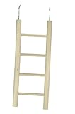 Elmato 10091 Sittichleiter Holzleiter Vogel 4 Sprossen, 20x7cm 2 Stück