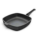 Hoffmann Aluguss Pfanne 28x28 cm Induktion viereckig Hoher Rand I Schmorpfanne Innenhöhe 6 cm I Viereckpfanne beschichtet I Eckpfanne Antihaft Rechteckpfanne ohne Glasdeckel