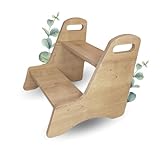 Malino Premium Kinder Tritthocker mit 2 Stufen - Schemel Holzhocker Kindertreppchen - Hocker aus Holz für Bad Küche Kinderzimmer