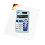 Maul Taschenrechner M8 Rechner mit großem 8-stelligem Display Standardfunktionen für Büro, Zuhause, Funktionstasten farbig Solarrechner Batterienutzung bei Dunkelheit Blau, 11,5 x 6,9 x 1,0 cm