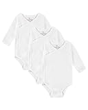 Kindsgard Wickelbody langarm – Weiß 56 – 3er-Pack für Babys – aus 100% Bio-Baumwolle – OEKO-TEX zertifiziert – weich, hautfreundlich & pflegeleicht – unisex Baby Body mit Druckknöpfen