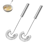 2 Stück Spiralbesen, Spiralbesen Edelstahl Schneebesen Saucenbesen Mini Klein Spiralschneebesen für Blender Koch-und Küchenhelfer