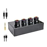 Oxxggkao HZ400 4-K-Metall-Kopfhörer-Splitter, Verstärker mit Farbbeleuchtung und Audiokabeln, für Studio, Farb-Auditorie-Splitter mit Adapter