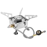 Propan-Campingkocher, Rucksackkocher aus Aluminiumlegierung, vierbeiniges Design, Mini-Silber für den Außenbereich