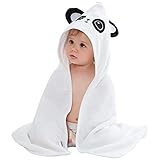 COOKY.D Bambus Kapuzenbadetuch für Babys, Kleinkinder, tragbar, Decke für Jungen und Mädchen, Tiermantel, Panda, 75 x 75 cm