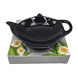 Tea People Teebeutelschale, Keramik, Teebeutelhalter, Teelöffelablage, Teezubehör, Farbe: Schwarz