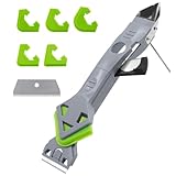 Silikonentferner Werkzeug,Silikon Abzieher Werkzeug Set 7 in 1 Fugenkratzer 5 Auswechselbar Silikonpads Dichtungsdüsen ​für Küche Bad Boden Spüle Fenster Abdichtung