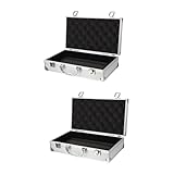 SEWOART 2st Werkzeugkasten Reise-kulturbeutel Harte Aktentaschen Für Männer Tattoo-koffer Für Ausrüstung Make-up-etui Gepolsterte Tasche Instrument Pille Bausätze Aluminiumlegierung Silver