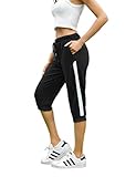 Bresdk Jogginghose Damen 3/4 Sporthose Kurz Sweathose Sommer Freizeit Hose mit Tasche