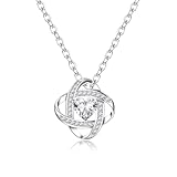 GEMAURA Halskette Damen Silber 925,Kristall Kette Damen mit Anhänger Herz Anhänger Halskette Damen mit Zirkonia Verstellbar Kette Silber 925 Schmuck Frauen Geschenk (Weiß/Blaue/Lila)
