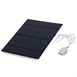 Hasaller Solar-Batterie-Ladegerät, Mini-Solarmodul-Set, USB-Anschluss, Akku-Ladegerät, polykristallines Silikon, Solar-Ladegerät, 5 W, 6 V, LED-Licht, Ladewerkzeuge, tragbares Solar-Ladegerät,